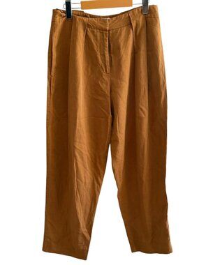 VERONIKA MAINE  Linen Blend Pleated Trouser Pants Size 10